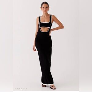 Peppermayo Exclusive - Lost In Paris Knit Maxi Dress - Black
